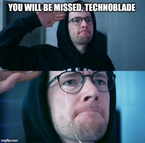DanTDM salute | YOU WILL BE MISSED, TECHNOBLADE | image tagged in dantdm salute | made w/ Imgflip meme maker