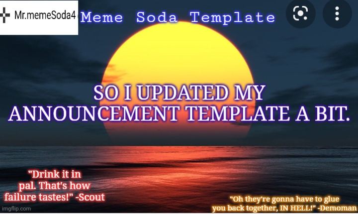 The true meme soda announcement. Blank Meme Template