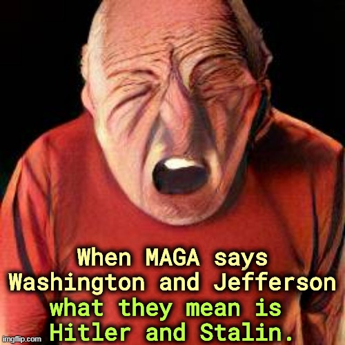 When MAGA says Washington and Jefferson; what they mean is 
Hitler and Stalin. | image tagged in maga,george washington,thomas jefferson,adolf hitler,joseph stalin,hypocrisy | made w/ Imgflip meme maker