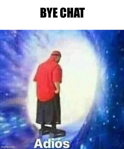 Goodnight | BYE CHAT | image tagged in adios | made w/ Imgflip meme maker