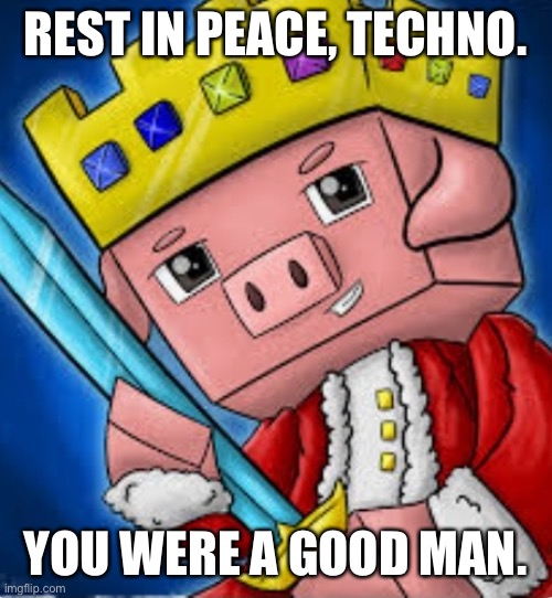 Rest in Peace, Technoblade. | REST IN PEACE, TECHNO. YOU WERE A GOOD MAN. | image tagged in technoblade channel icon | made w/ Imgflip meme maker