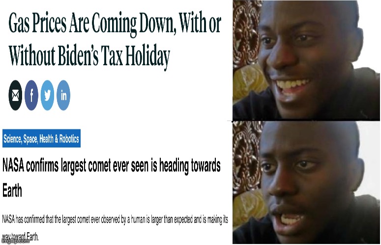 image tagged in disappointed black guy,news,inflation | made w/ Imgflip meme maker