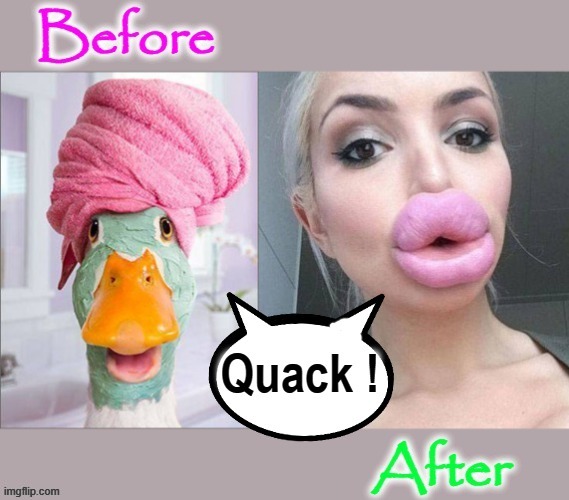 Duck | image tagged in sexy lips | made w/ Imgflip meme maker