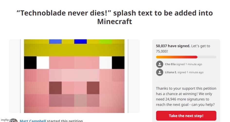 Technoblade never dies is being added to Minecraft's splashes