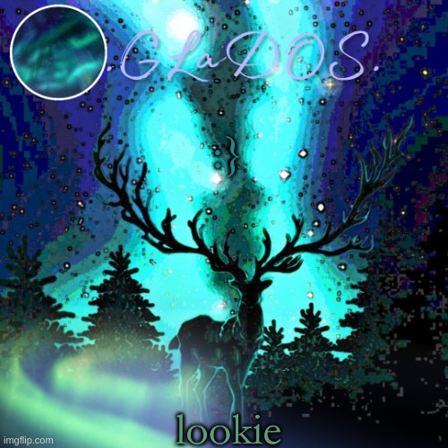 :}; lookie | image tagged in aurora borealis | made w/ Imgflip meme maker