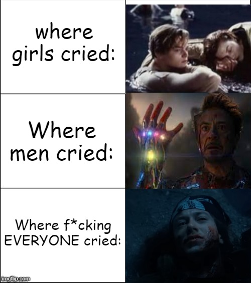 Everyone cried at stranger things (spoilers) |  where girls cried:; Where men cried:; Where f*cking
EVERYONE cried: | image tagged in 6 panel | made w/ Imgflip meme maker