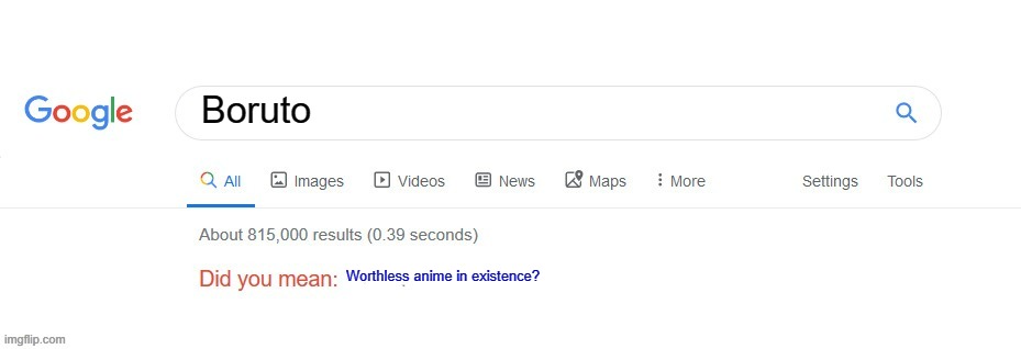 Boruto | Boruto; Worthless anime in existence? | image tagged in did you mean | made w/ Imgflip meme maker