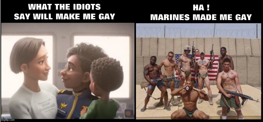 image tagged in lgbtq,buzz lightyear,marines,movies,sexy guys,cartoon | made w/ Imgflip meme maker