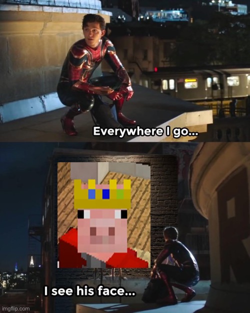 Rip | image tagged in everywhere i go i see his face,minecraft,rip | made w/ Imgflip meme maker