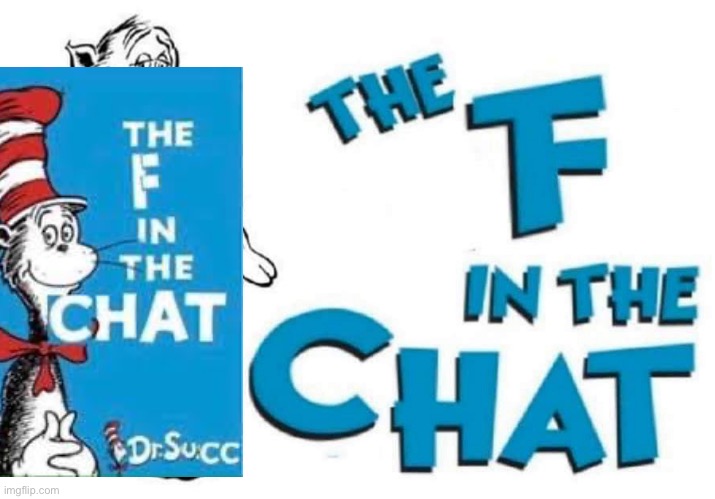 The F in the Chat | image tagged in the f in the chat | made w/ Imgflip meme maker