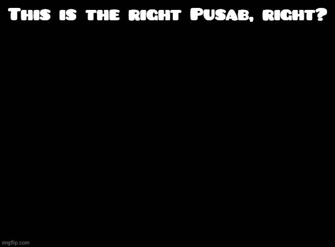 right? | This is the right Pusab, right? | image tagged in blank black,geometry dash,wrong pusab | made w/ Imgflip meme maker