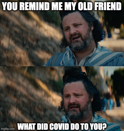 You Remind Me My Old Friend | YOU REMIND ME MY OLD FRIEND; WHAT DID COVID DO TO YOU? | image tagged in funny oh | made w/ Imgflip meme maker