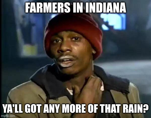 Farmers in Indiana right now | FARMERS IN INDIANA; YA'LL GOT ANY MORE OF THAT RAIN? | image tagged in memes,y'all got any more of that | made w/ Imgflip meme maker