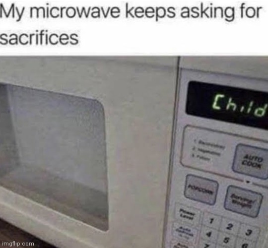 Saw this on YouTube | image tagged in repost,microwave,sacrifice | made w/ Imgflip meme maker