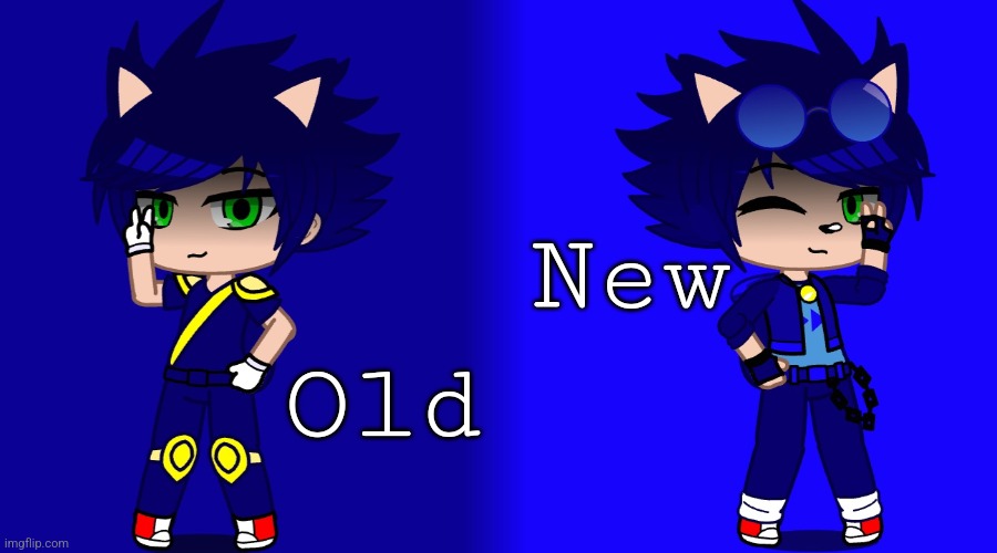 Words cannot describe how much I love my Sonic redesign | New; Old | image tagged in gacha club,sonic the hedgehog | made w/ Imgflip meme maker