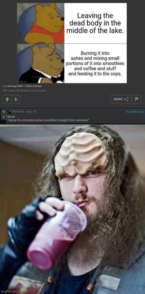 Smoothie | image tagged in klingon fan with smoothie,smoothie,memes,comment section,comments,comment | made w/ Imgflip meme maker