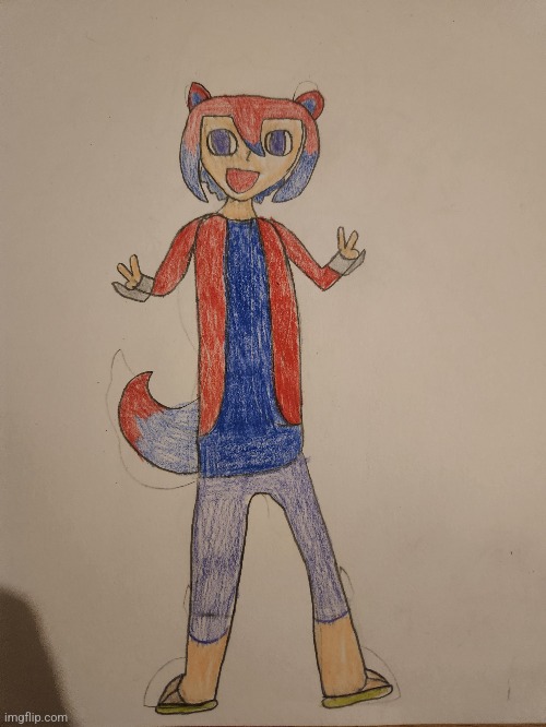 I drew one of my older ocs, Ren | made w/ Imgflip meme maker