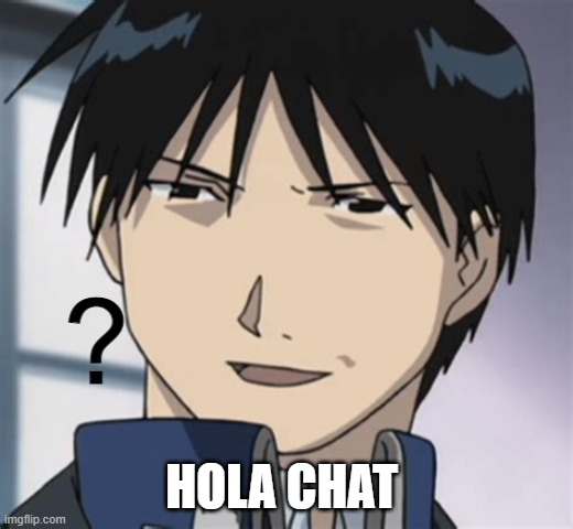 Roy mustang ? | HOLA CHAT | image tagged in roy mustang | made w/ Imgflip meme maker