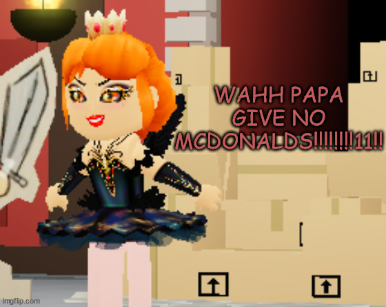 odile is so angry because her dad didnt get mcdonalds for her | WAHH PAPA GIVE NO MCDONALDS!!!!!!!!11!! | image tagged in emo odette stomping,swan lake,angry,mcdonalds | made w/ Imgflip meme maker