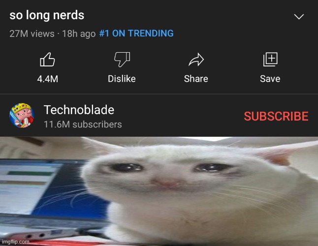 In loving memory of technoblade | image tagged in so long nerds | made w/ Imgflip meme maker