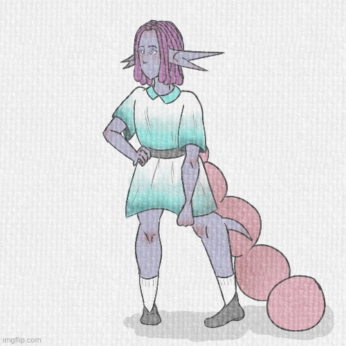 redraw of an old oc but i completely gave up on the face .-. | made w/ Imgflip meme maker