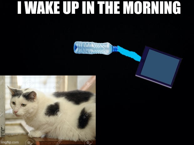 True Story 2 | I WAKE UP IN THE MORNING | image tagged in black background | made w/ Imgflip meme maker
