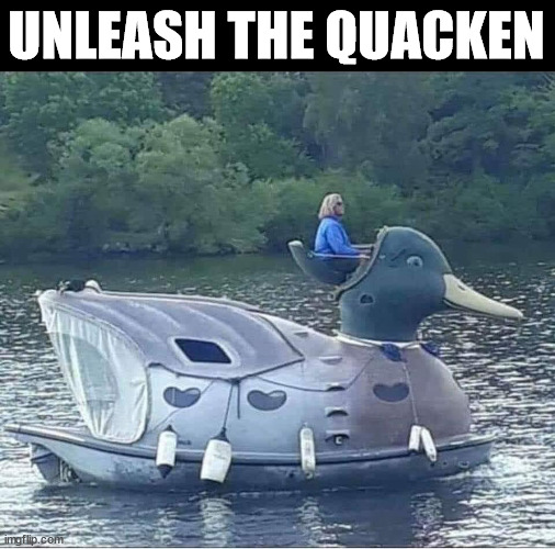 UNLEASH THE QUACKEN | image tagged in ducks | made w/ Imgflip meme maker