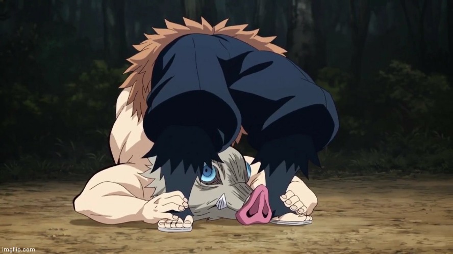 flexible femboy | image tagged in demon slayer inosuke flexible | made w/ Imgflip meme maker