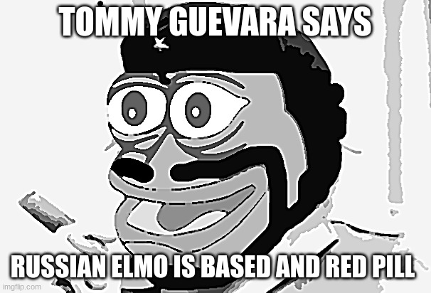 Tommy Guevara | TOMMY GUEVARA SAYS RUSSIAN ELMO IS BASED AND RED PILL | image tagged in tommy guevara | made w/ Imgflip meme maker