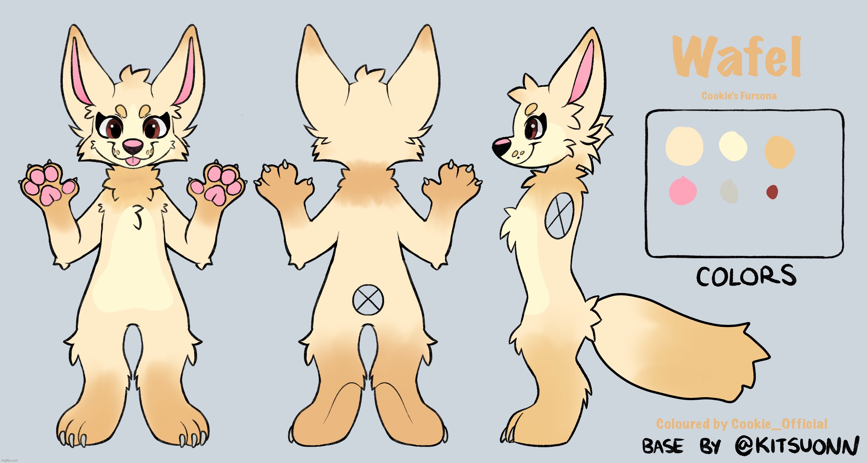 New Fursona! Her name is Wafel! I used a base btw | made w/ Imgflip meme maker