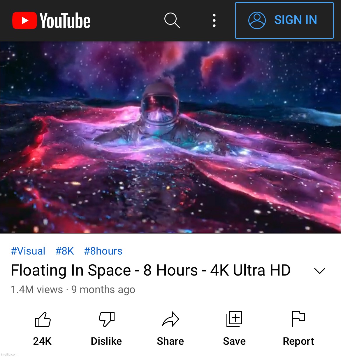 Floating In Space - 8 Hours - 4K Ultra HD 