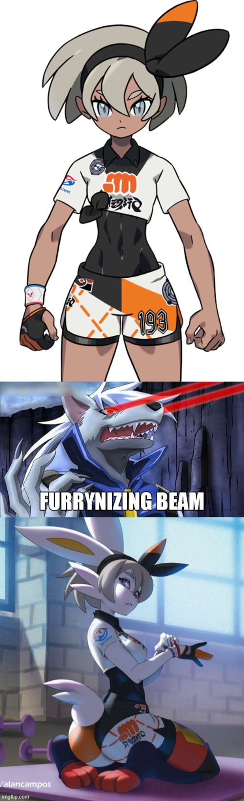 Bea (By alanscampos) | image tagged in furrynizing beam,furry,pokemon,cinderace,bea | made w/ Imgflip meme maker