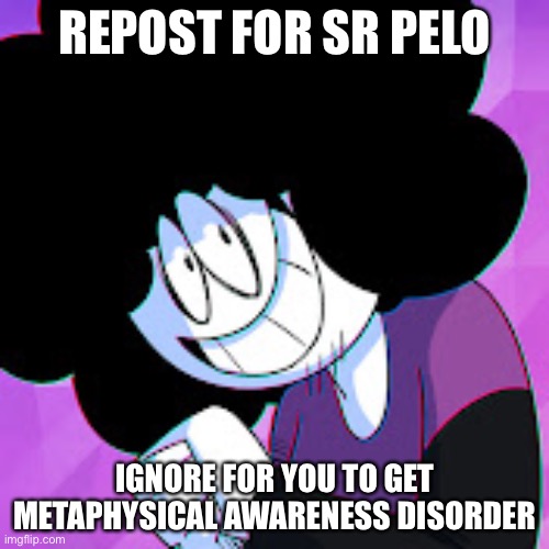 REPOST FOR SR PELO; IGNORE FOR YOU TO GET METAPHYSICAL AWARENESS DISORDER | made w/ Imgflip meme maker