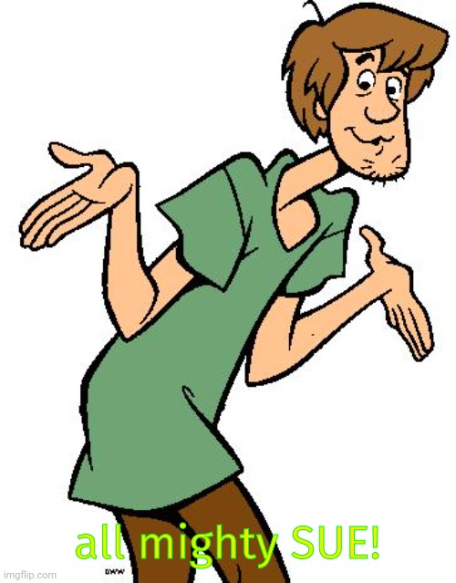 Shaggy from Scooby Doo | all mighty SUE! | image tagged in shaggy from scooby doo | made w/ Imgflip meme maker