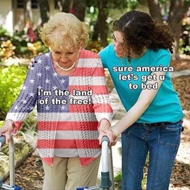 Sure America let’s get u to bed Blank Meme Template