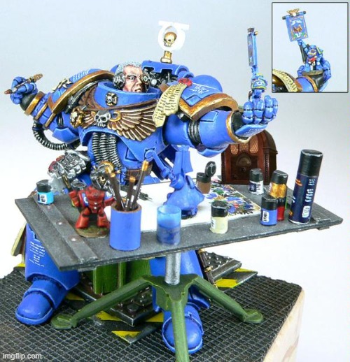 space marine painting | image tagged in space marine painting | made w/ Imgflip meme maker