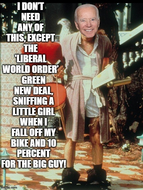 Biden as the "JERK" | image tagged in creepy joe biden,the jerk | made w/ Imgflip meme maker