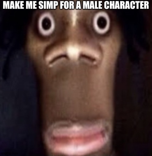 If I do I'm bi then. | MAKE ME SIMP FOR A MALE CHARACTER | image tagged in quandale dingle | made w/ Imgflip meme maker
