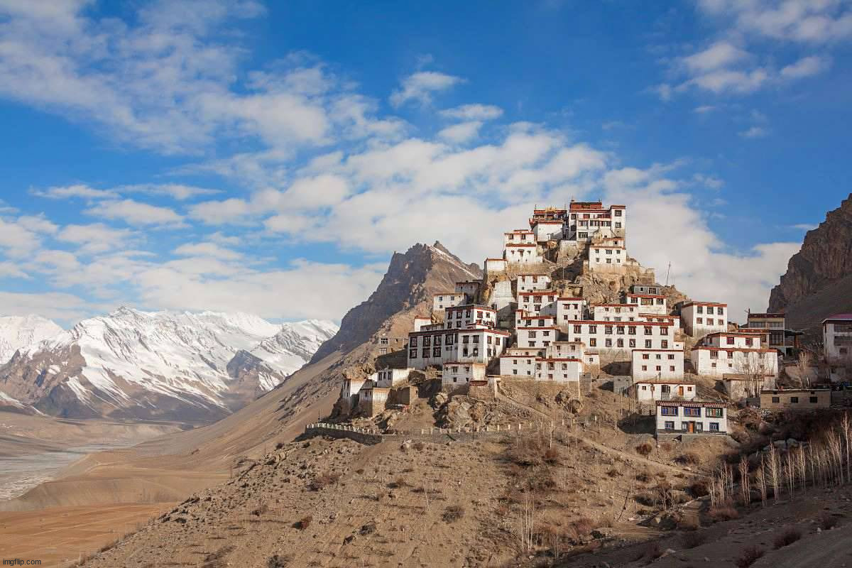 Buddhist monastery Kye Gompa | image tagged in awesome | made w/ Imgflip meme maker