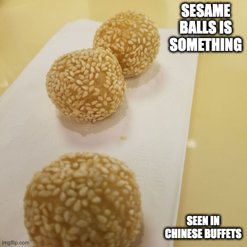 Sesame Balls | SESAME BALLS IS SOMETHING; SEEN IN CHINESE BUFFETS | image tagged in dessert,food,memes | made w/ Imgflip meme maker