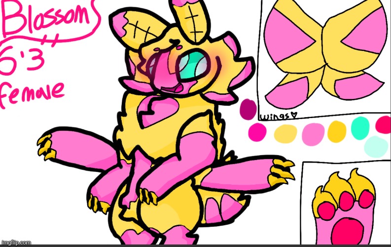 Made a Rosy Maple Moth OC! | image tagged in blossom | made w/ Imgflip meme maker