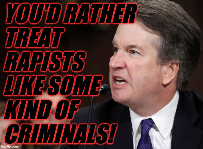 YOU'D RATHER
TREAT
RAPISTS
LIKE SOME
KIND OF
CRIMINALS! | made w/ Imgflip meme maker