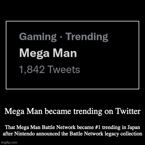 Mega Man Trending on Twitter | image tagged in demotivationals,gaming,twitter,megaman,megaman battle network | made w/ Imgflip demotivational maker