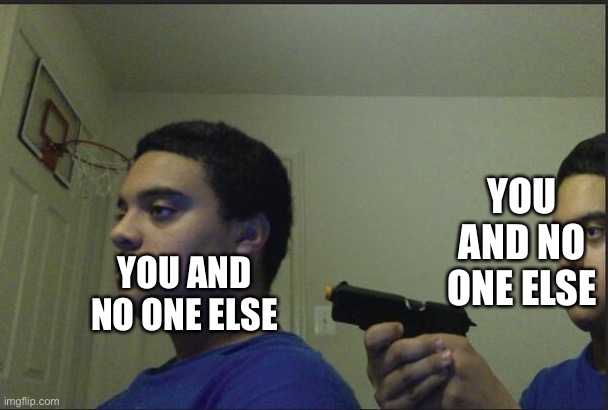 He/she just flagged his own comment. | YOU AND NO ONE ELSE; YOU AND NO ONE ELSE | image tagged in trust nobody not even yourself | made w/ Imgflip meme maker