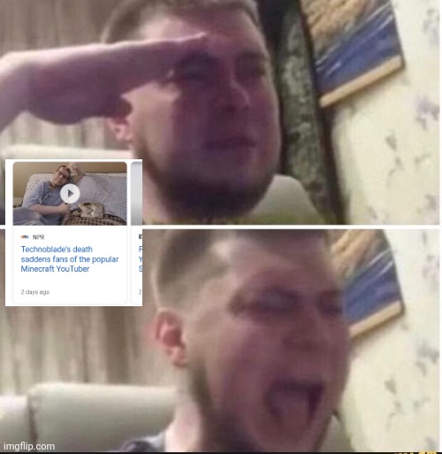 Sniff | image tagged in crying salute | made w/ Imgflip meme maker