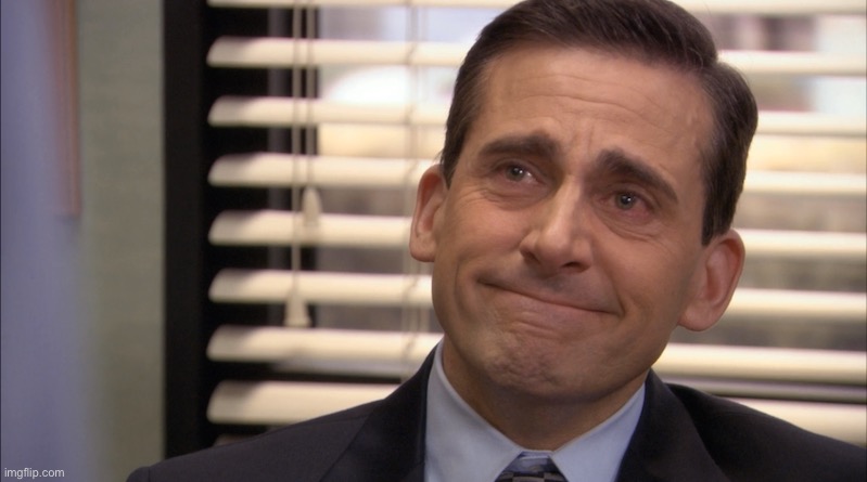 Michael Scott sad with smile | image tagged in michael scott sad with smile | made w/ Imgflip meme maker