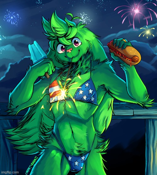 By Carpetwurm | image tagged in furry,femboy,cute,adorable,independence day | made w/ Imgflip meme maker