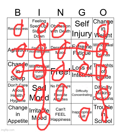 "just be happy" | image tagged in depression bingo 1 | made w/ Imgflip meme maker