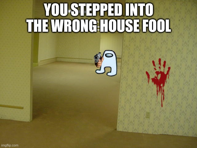 wrong house | YOU STEPPED INTO THE WRONG HOUSE FOOL | image tagged in the backrooms | made w/ Imgflip meme maker