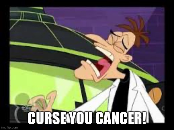 curse you perry the platypus | CURSE YOU CANCER! | image tagged in curse you perry the platypus | made w/ Imgflip meme maker
